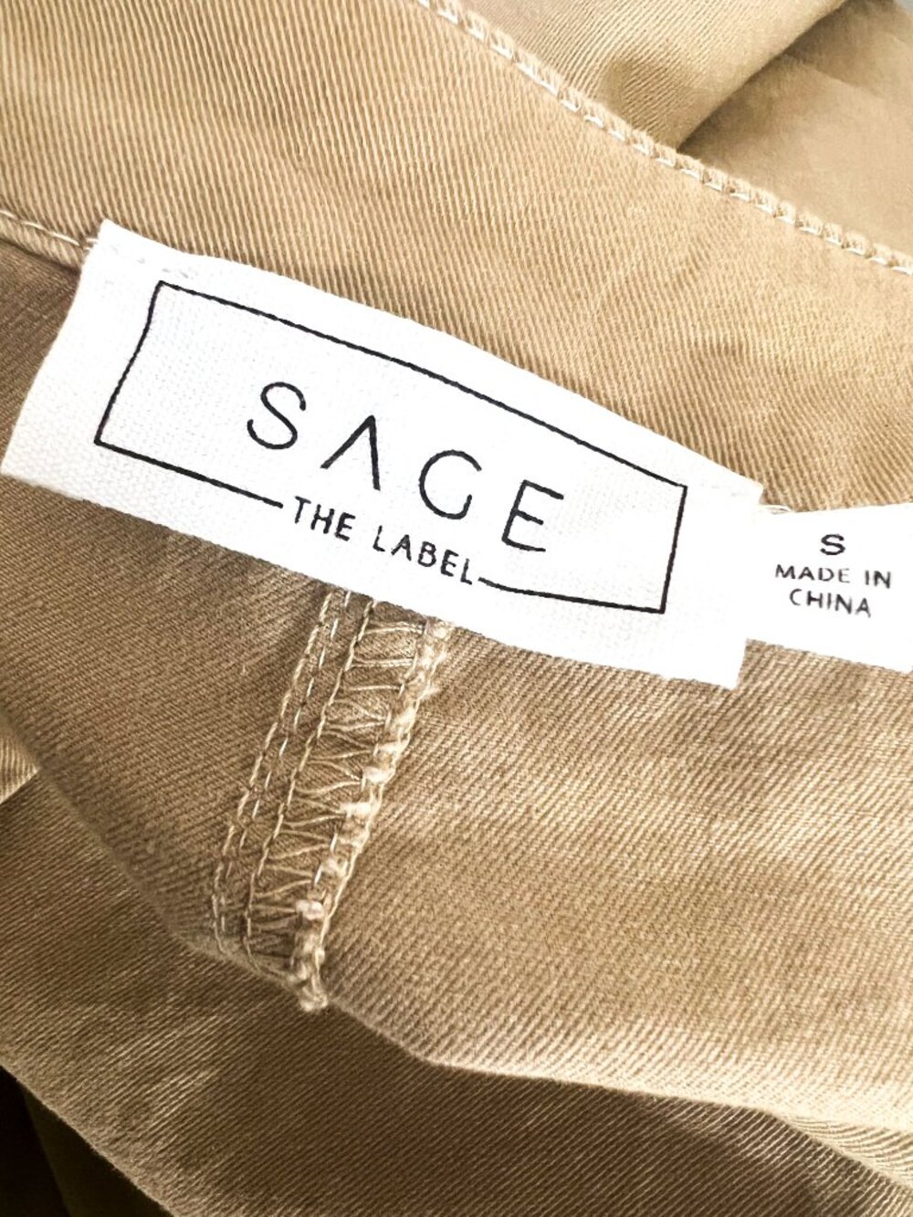 Sage The Label Seedling Contrast Stitch Pants High waist wide leg Small - Picture 10 of 16
